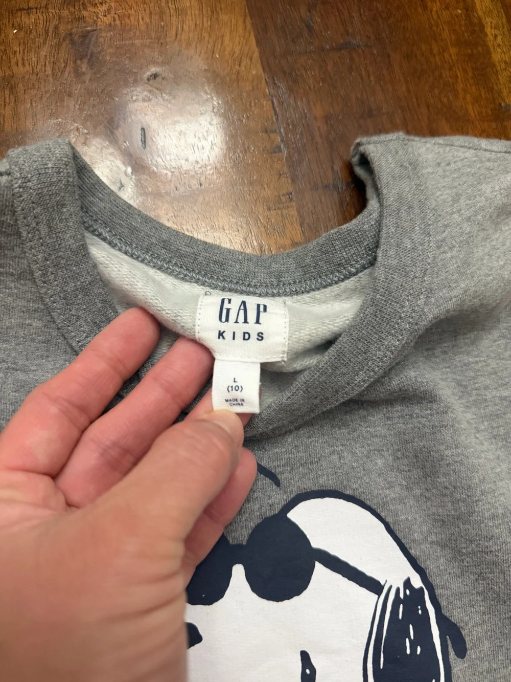 GAP x Peanuts 'Joe Cool' Gray Crewneck Sweatshirt